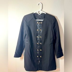 Women’s White House black market coat with leather accents